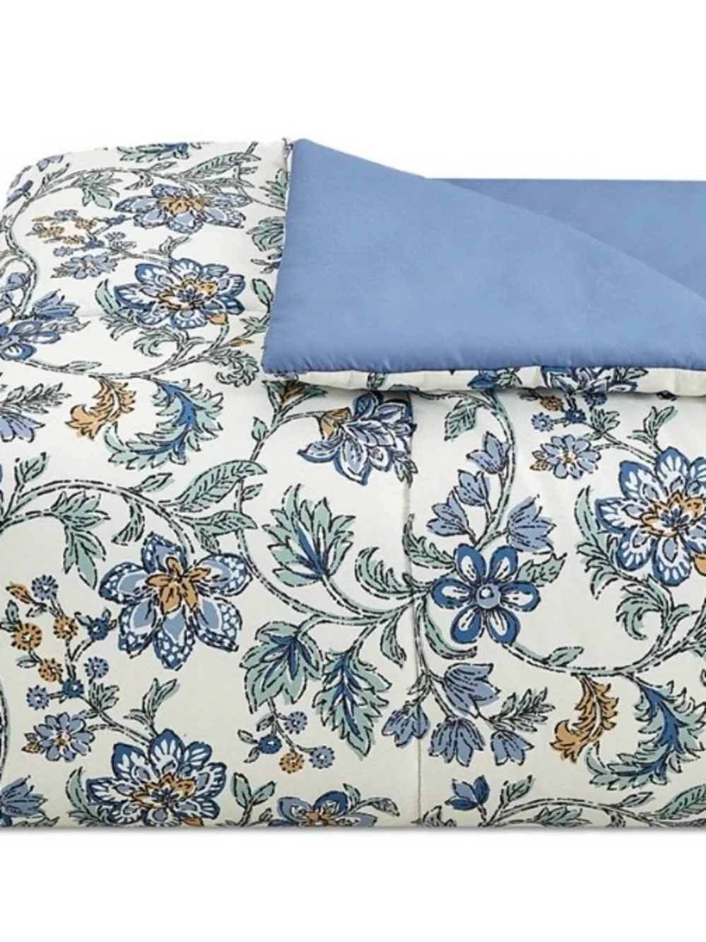 Fairfield  Square Floral Quilt Set in Blue and White.